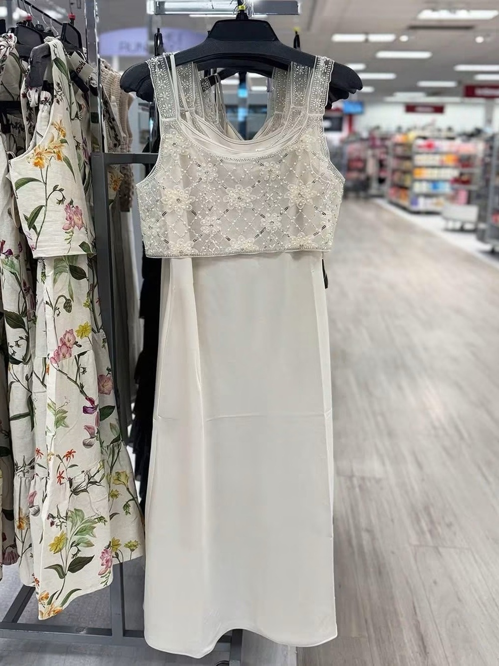 House of Harlow 1960 Ivory Beaded Maxi Dress